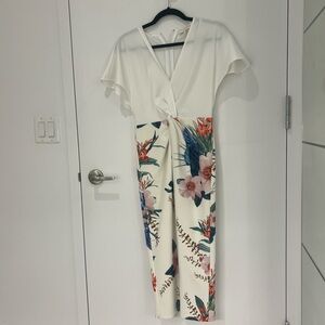 Ted Baker White Floral Midi Dress